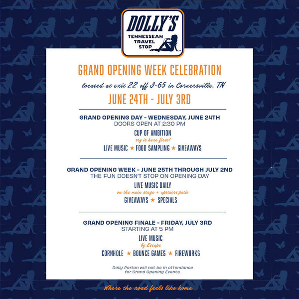 Dolly's Tennessean Travel Stop Reveals Grand Opening Week Celebration